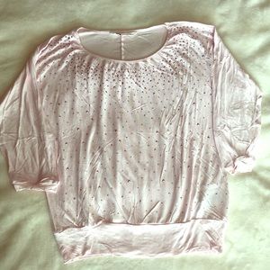 Girls 3/4 sleeve pink tee